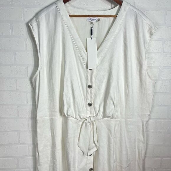 Calvin Klein Womens dress Size 20W Linen blend NEW WITH TAGS - Picture 2 of 11